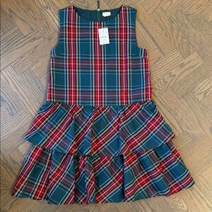 Crewcuts Green, Red & Blue Plaid Tiered Dress Size 12 NWT